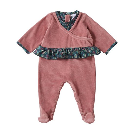 BB&Co Pyjama en velours Dors-bien Vintage Flowers Rose Vintage 