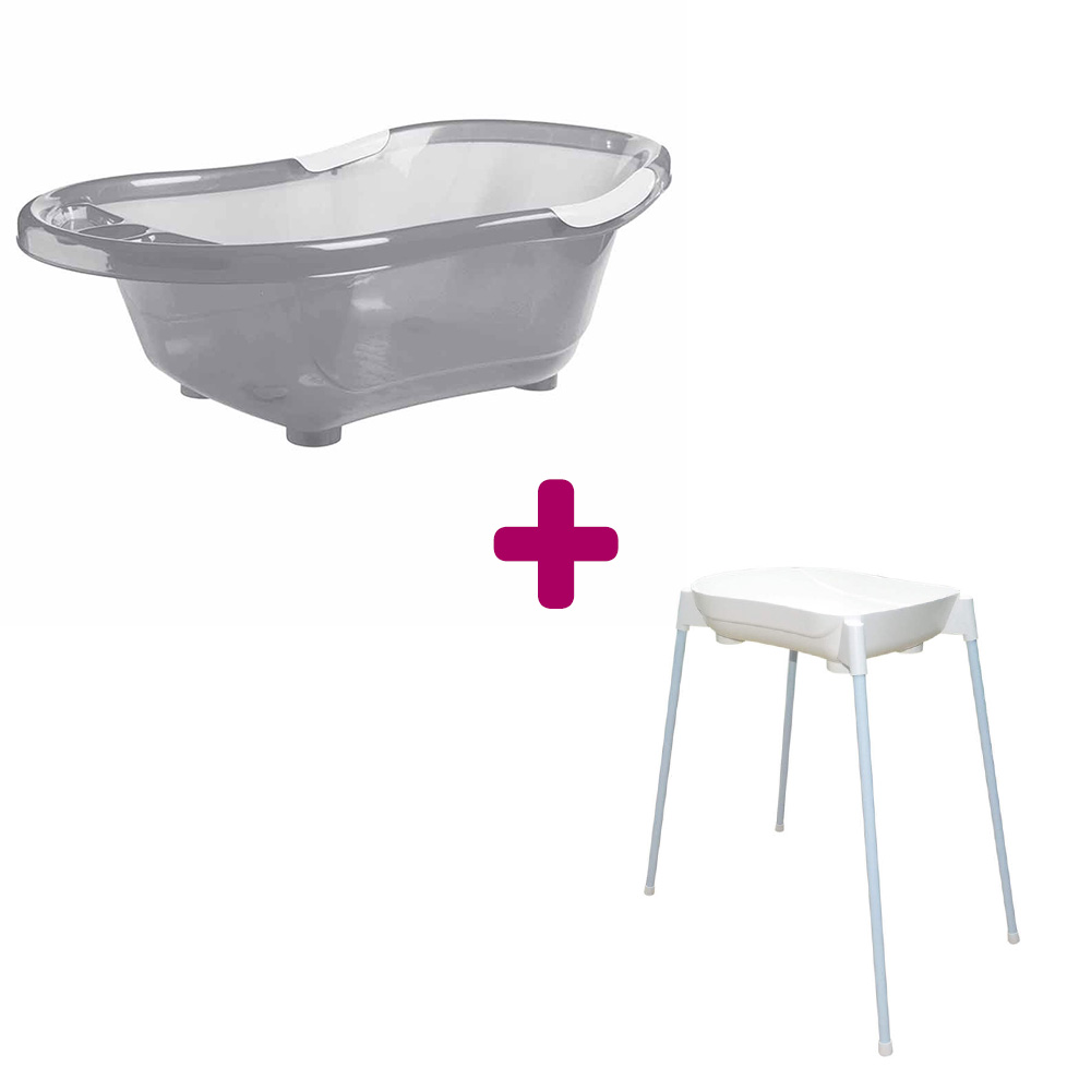 Pack Baignoire grise translucide + grand support de baignoire avec tuyau dBb Remond