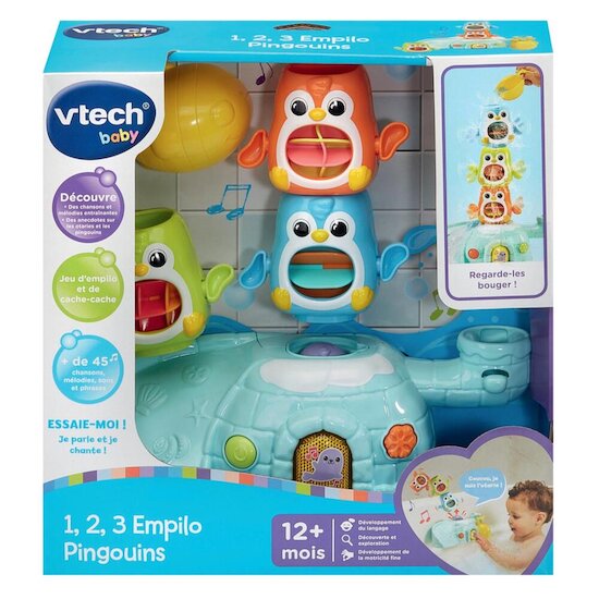 Vtech Baby Jouet 1, 2, 3, empilo pingouins Multicolore  Vtech Baby Jouet 1, 2, 3, empilo pingouins Multicolore