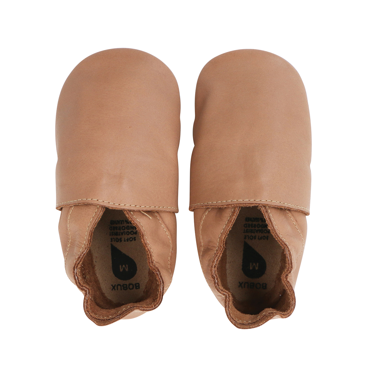 Bobux - Chaussons en cuir Soft Soles BEIGE Bobux