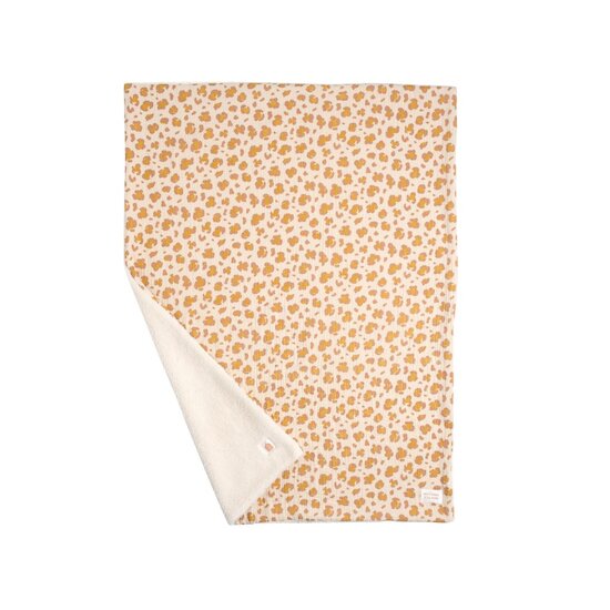 Sauthon Couverture Motif Léopard Petit Chou Ecru/Caramel/Vieux Rose 