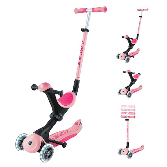 Globber Trotinette Evolutive Go-Up Deluxe Lights Pastel Rose  / Rose Fuchsia  Globber Trotinette Evolutive Go-Up Deluxe Lights Pastel Rose  / Rose Fuchsia