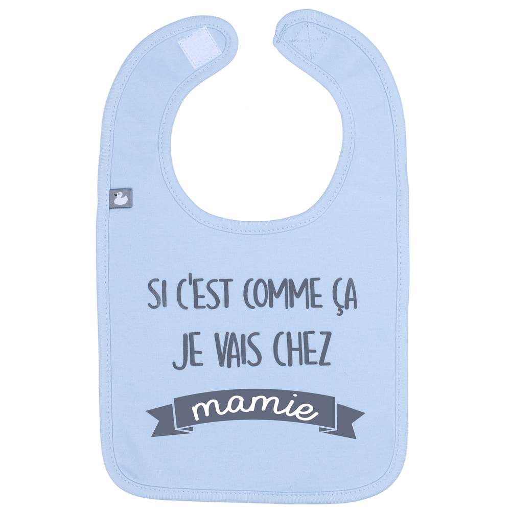 BB & Co - Bavoir "Je vais chez mamie" BLEU BB&Co