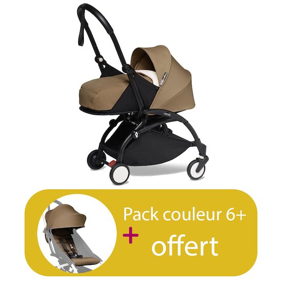 BABYZEN Pack poussette chassis YOYO² Noir + Pack nouveau né 0+ Toffee= Pack 6+ offert  