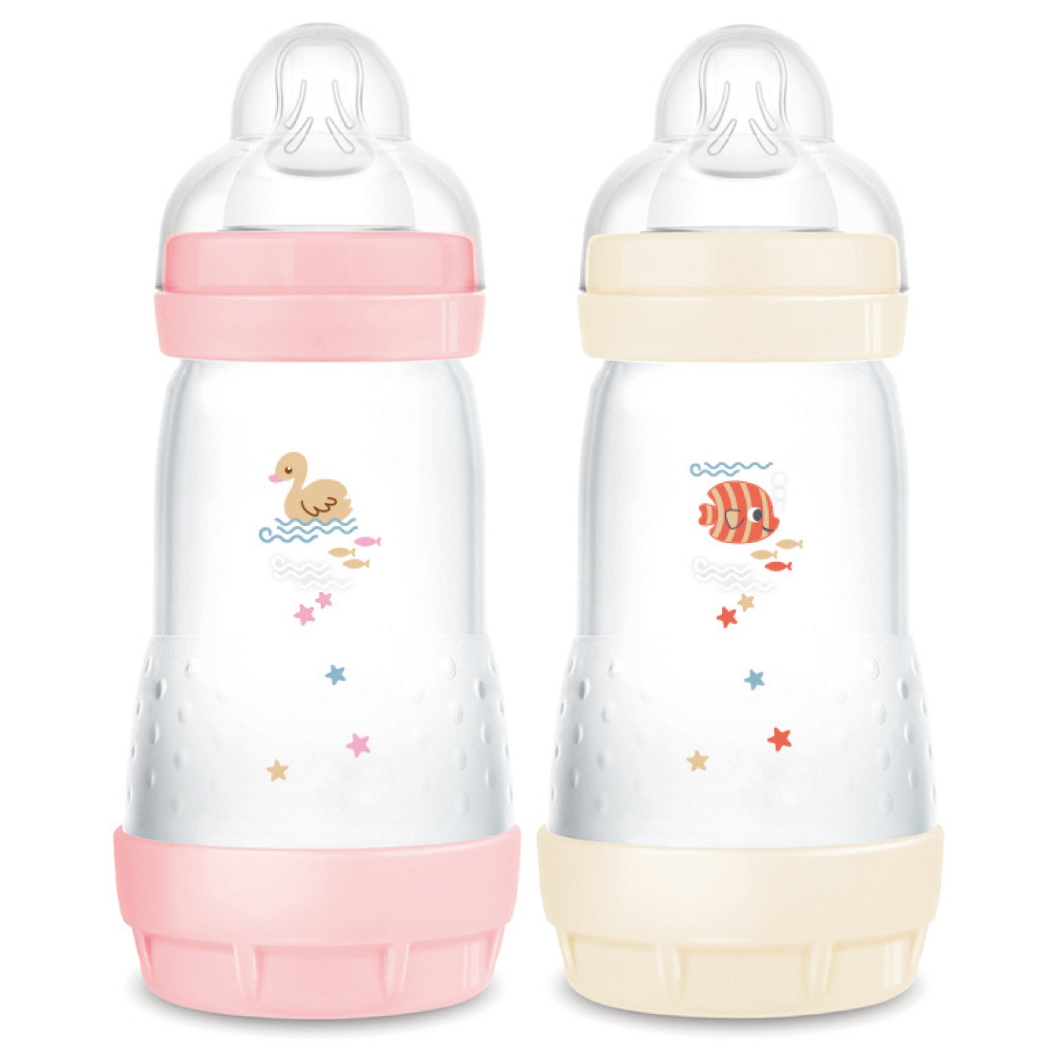 MAM - 2 biberons anti-coliques Easy Start classique ROSE MAM