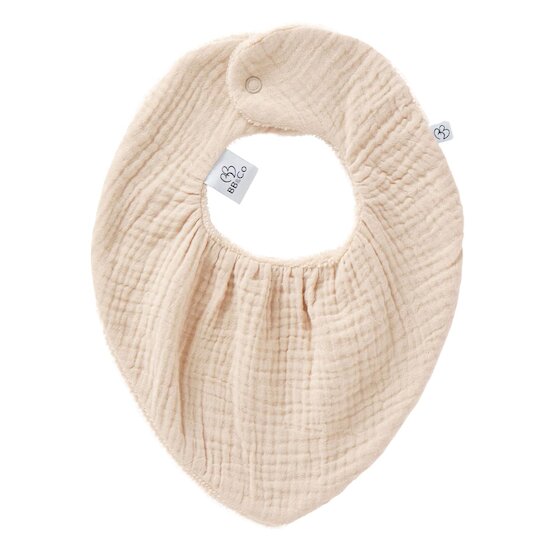 BB&Co Bavoir-bandana bambou et gaze de coton Biscuit 