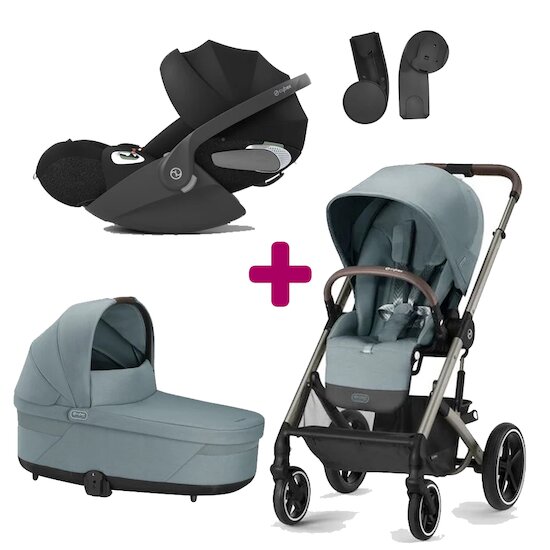 Cybex Pack poussette trio Balios S Lux sky blue + nacelle Cot S lux sky blue + coque Cloud T i-Size Sepia Black  