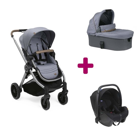 Chicco Pack poussette trio Best Friend Pro Light nacelle Light + siège auto KORY Magnet grey  