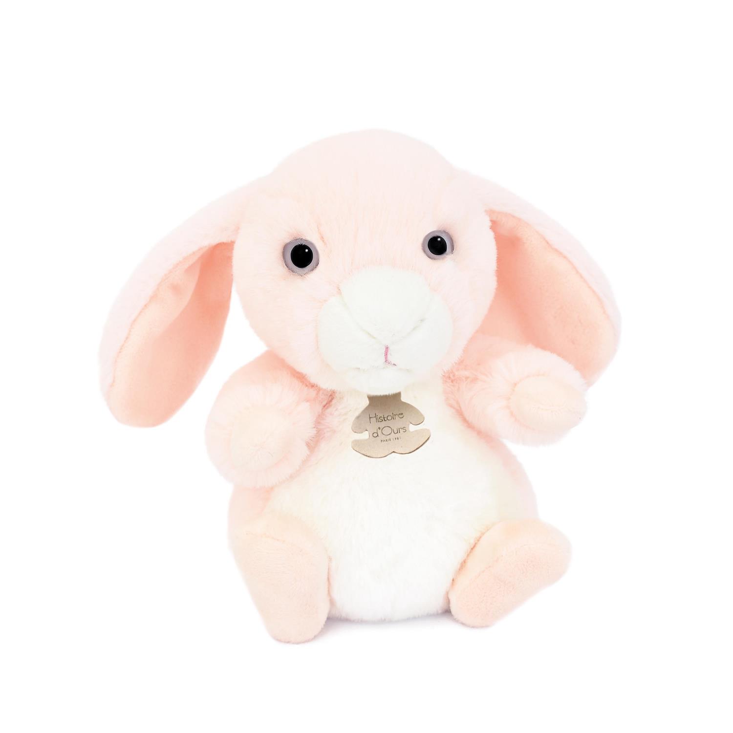 Doudou & Compagnie - Peluche les doux stretch Lapin ROSE Doudou & Compagnie