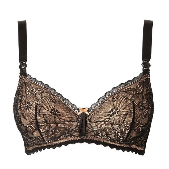 Cache cœur Soutien-gorge de grossesse et d'allaitement Iris Noir 90B