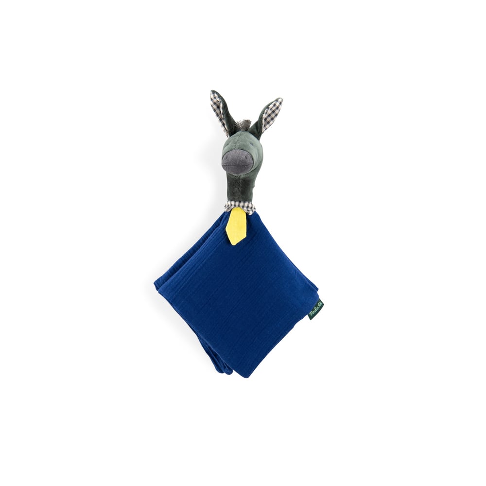MOULIN ROTY - Doudou lange âne Pomme des bois BLEU Moulin Roty