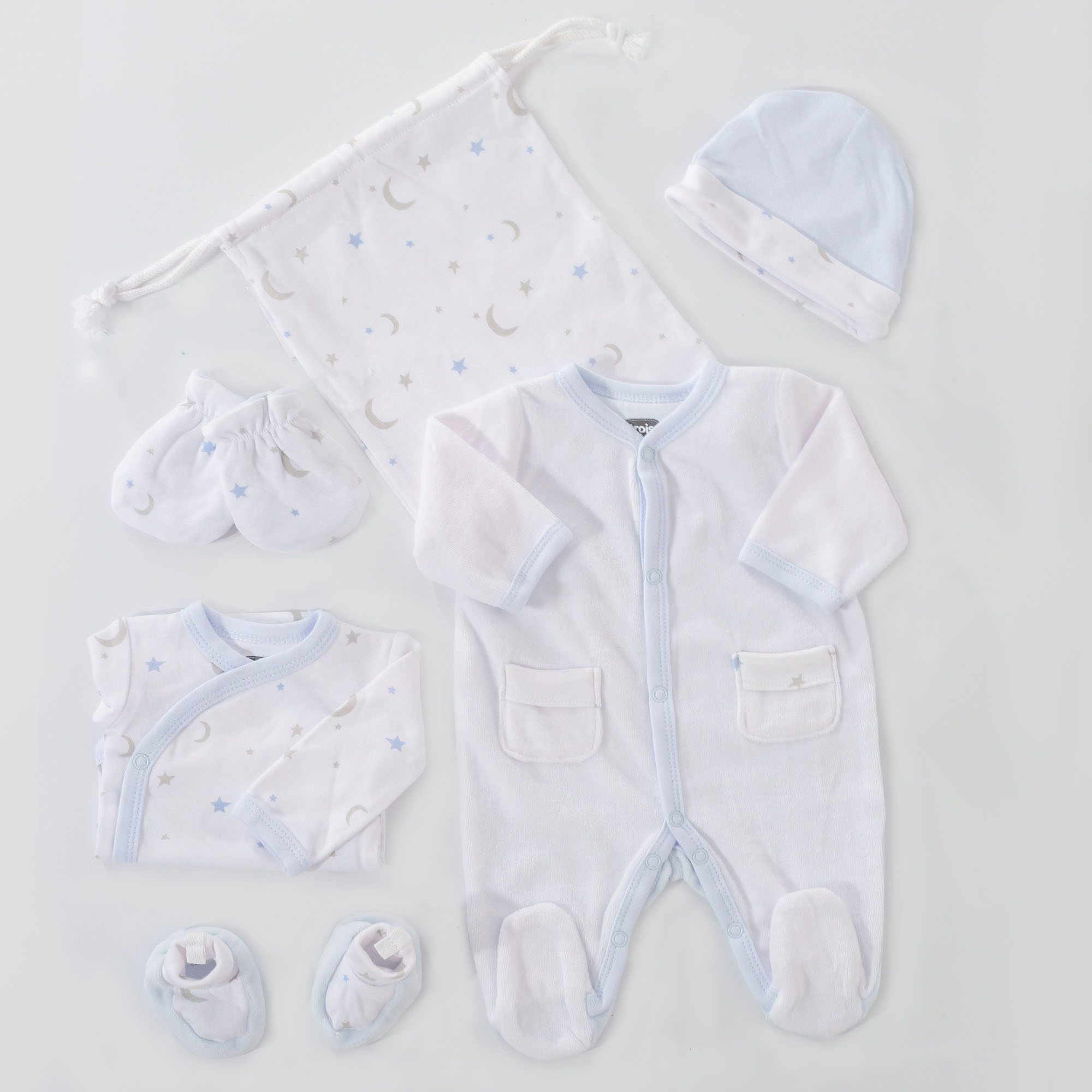 Trois Kilos Sept - Kit Naissance 6Pcs Garçon BLEU Trois Kilos Sept