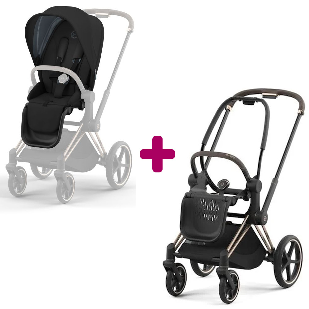 Poussette Priam 2022 Rosegold + siège Deep Black Cybex