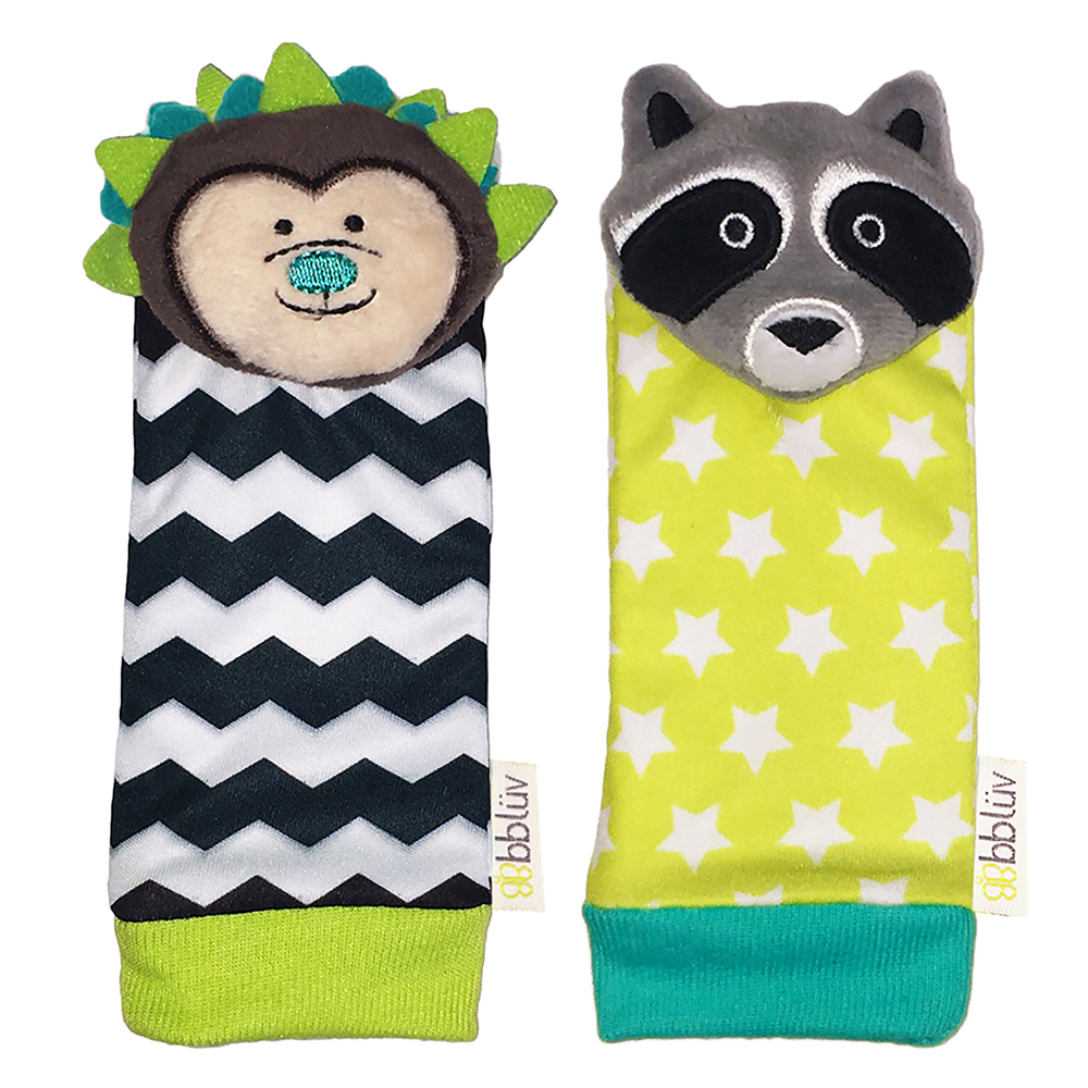 BBLUV - Chaussettes d'éveil Hérisson et raton laveur NOIR BBlüv