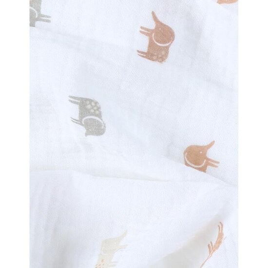 Noukie's Set de 3 langes M&m25 Elephants Ecru 70x70 cm Noukie's Set de 3 langes M&m25 Elephants Ecru 70x70 cm