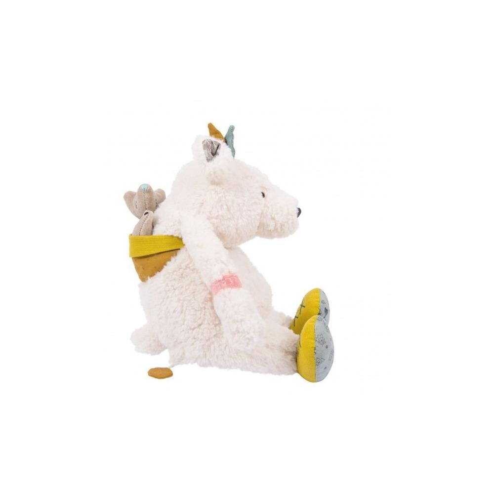 Peluche musicale ours blanc Pom Le voyage d'Olga MULTICOLORE Moulin Roty