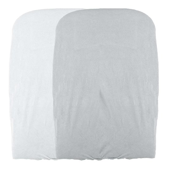 Domiva 2 housses matelas à langer Blanc/Perle 50x75 cm