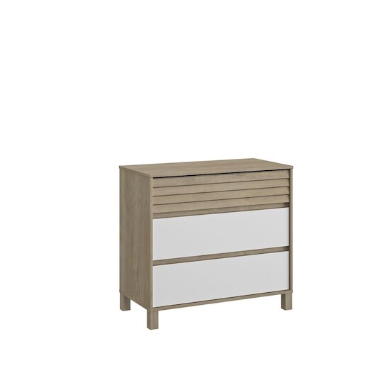 Galipette Commode 3 tiroirs Achille Chêne Blond Et Blanc  Galipette Commode 3 tiroirs Achille Chêne Blond Et Blanc