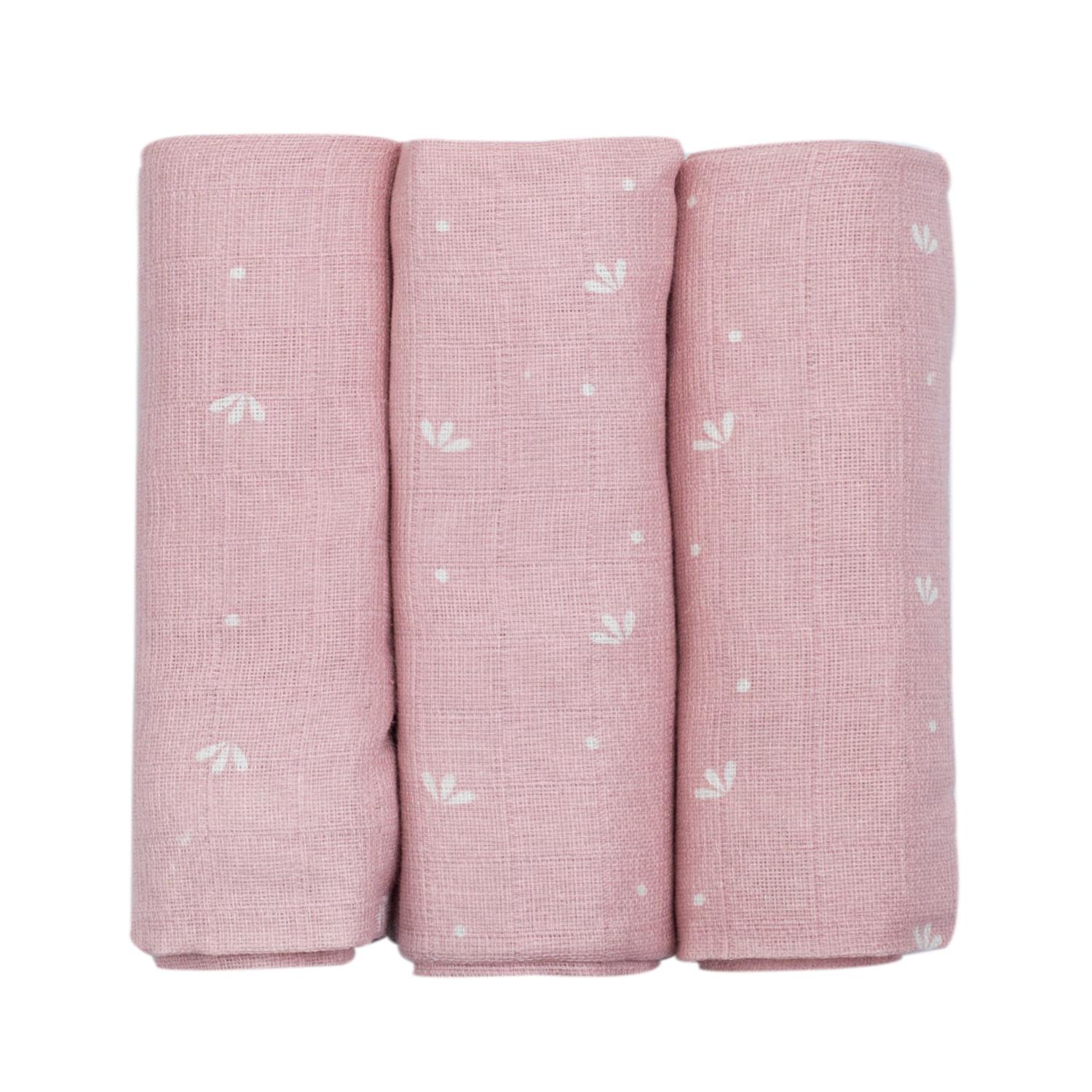Trois Kilos Sept - Lot de 3 Langes ROSE Trois Kilos Sept