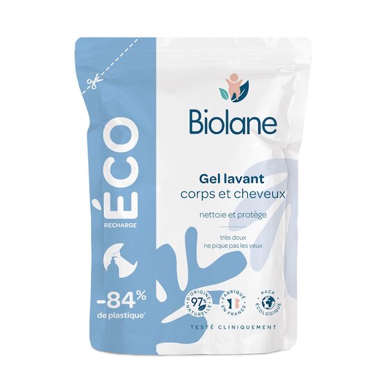 Biolane Eco-recharge Gel lavant corps et cheveux 500 ml Bleu et blanc 500 ml