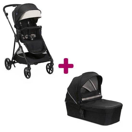 Chicco Pack poussette Duo Seety Etna black + nacelle etna black  