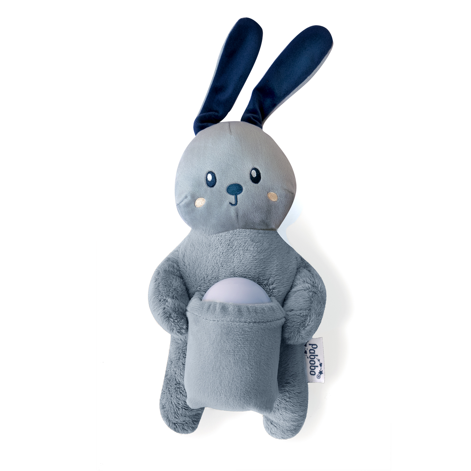 Coffret veilleuse nomade et doudou Lapin BLEU Pabobo