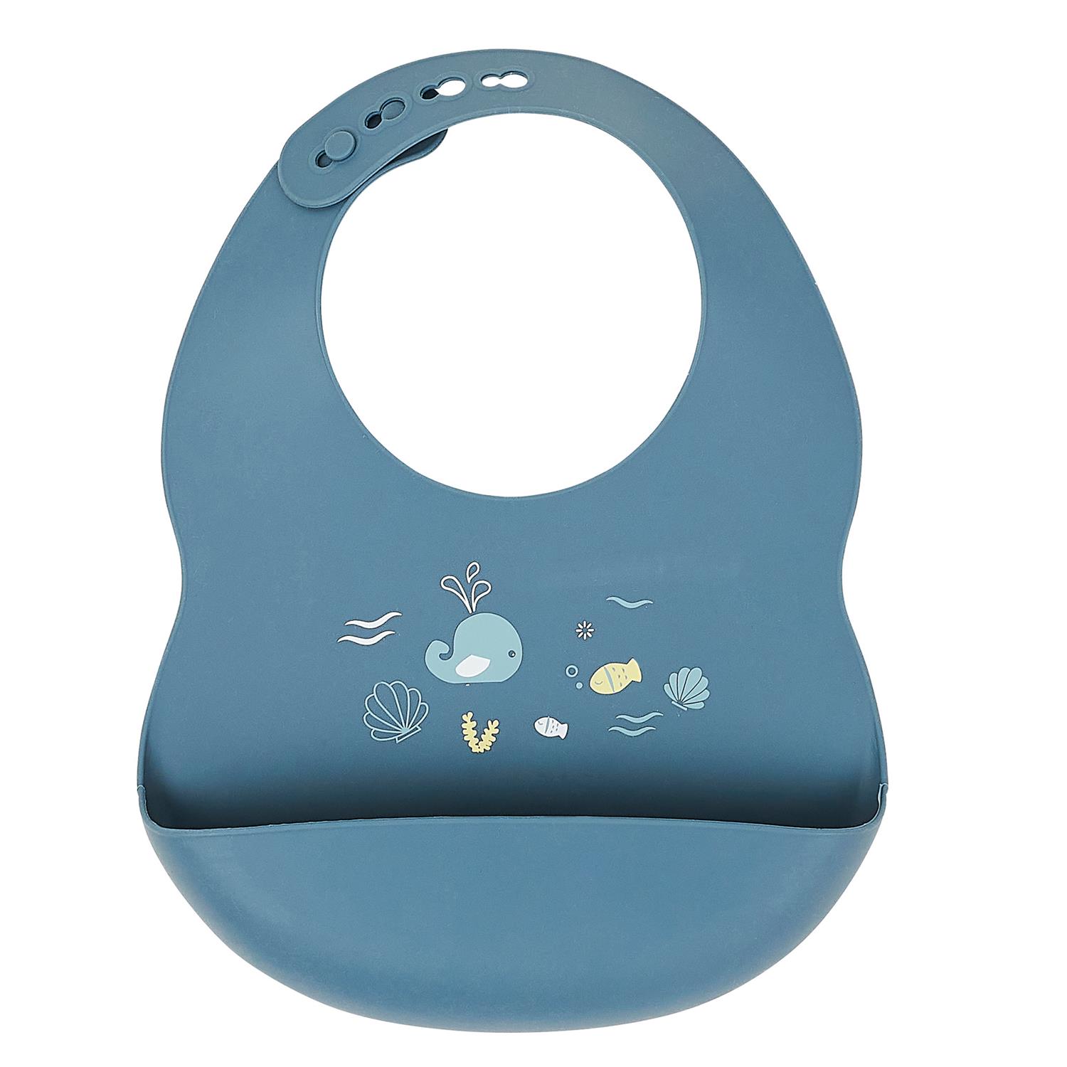 Nattou - Bavoir imprimé silicone BLEU Nattou