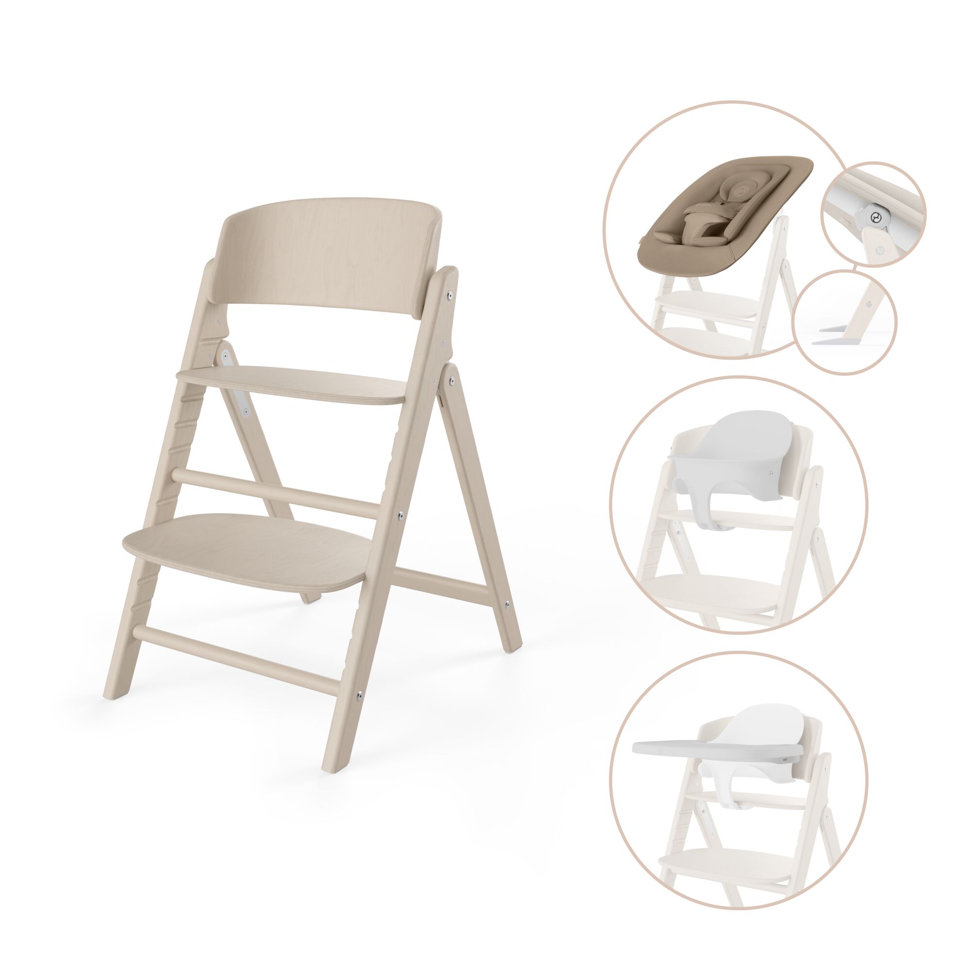 Cybex - Chaise Haute Click & Fold 4-en-1 BEIGE Cybex