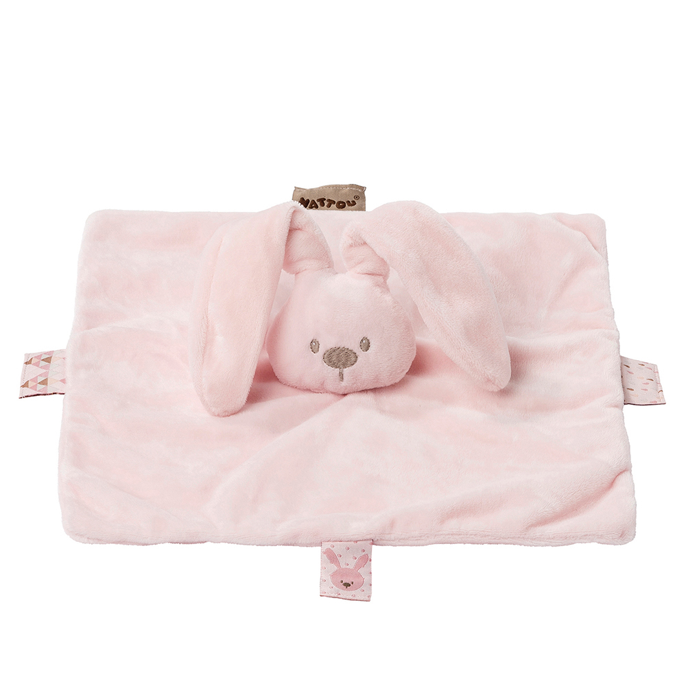 Nattou - Lapidou Doudou plat Lapin ROSE Nattou