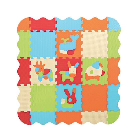 Tapis enfant en mousse dalles motif Animaux de Ludi - Definitive