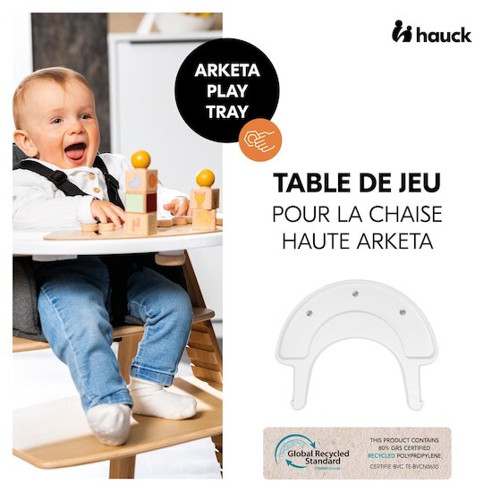 Hauck Plateau de jeu Arketa Play Tray White  Hauck Plateau de jeu Arketa Play Tray White