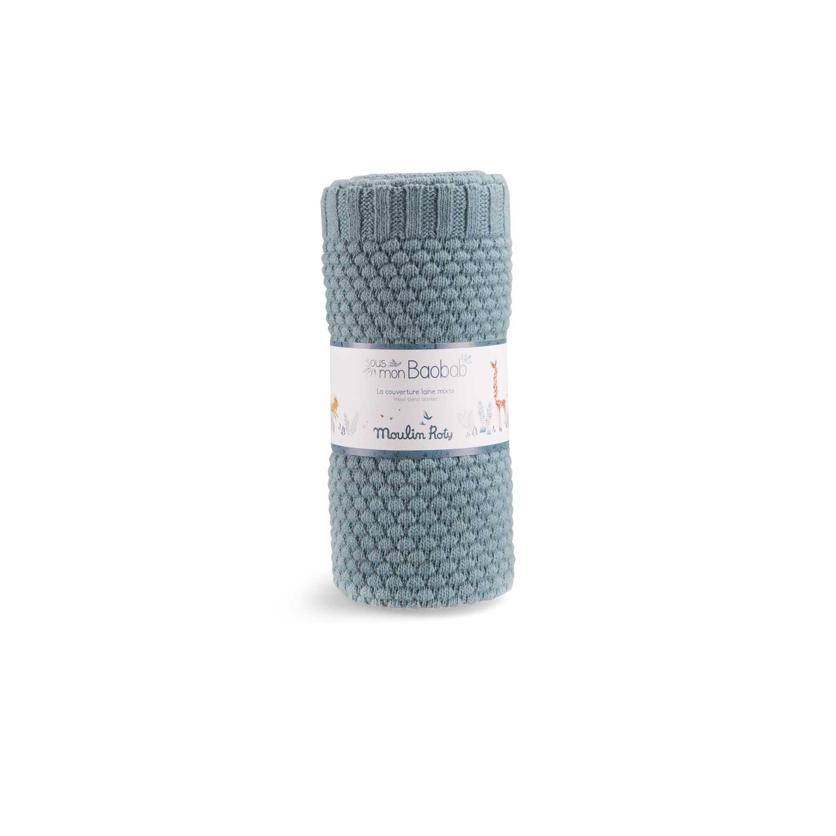 Couverture laine BLEU Moulin Roty