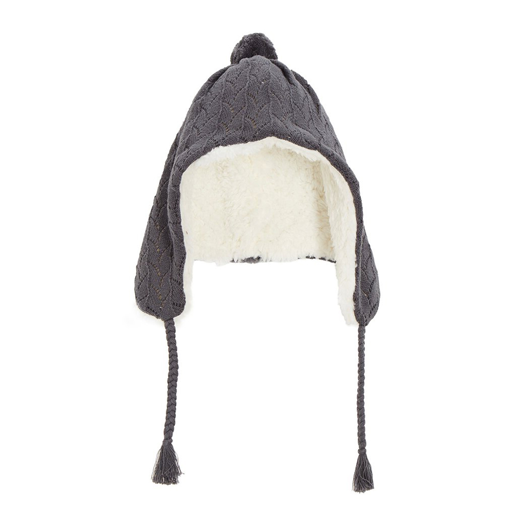 P’tit bisou - Bonnet Tricot Cœur de pain d'épice GRIS P’tit bisou