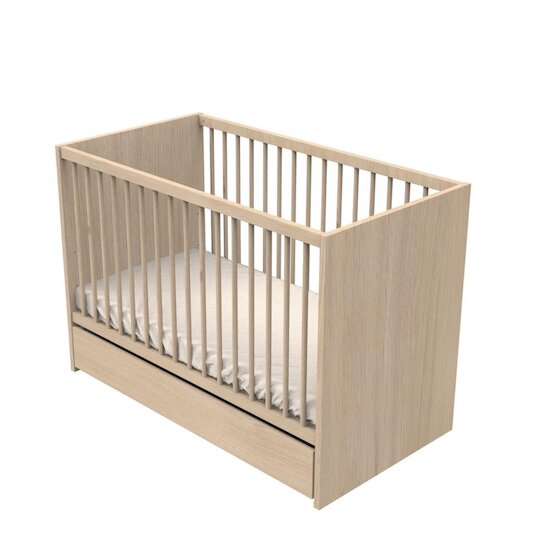 Sauthon Tiroir de lit Tokyo Chêne Suave - Blanc 60x120 cm Sauthon Tiroir de lit Tokyo Chêne Suave - Blanc 60x120 cm