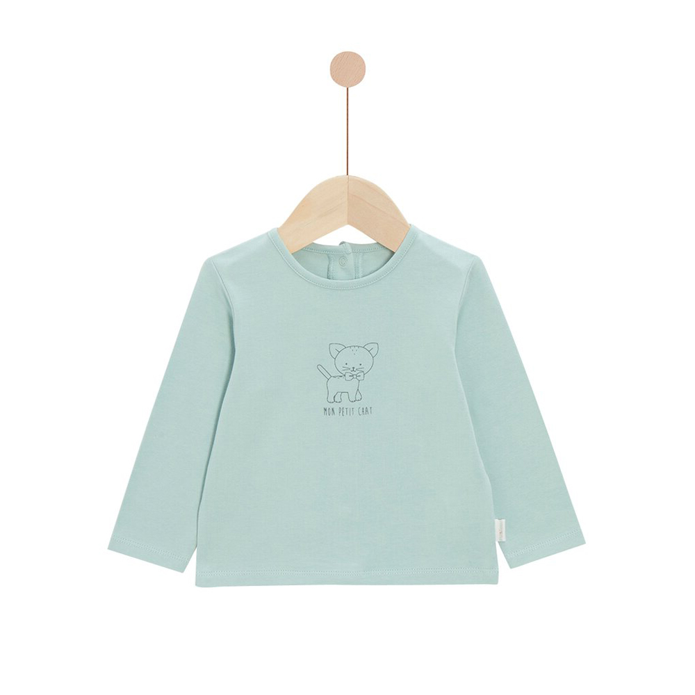 P’tit bisou - 2 t-shirts manches longues Mon Trousseau Chaton BLANC P’tit bisou