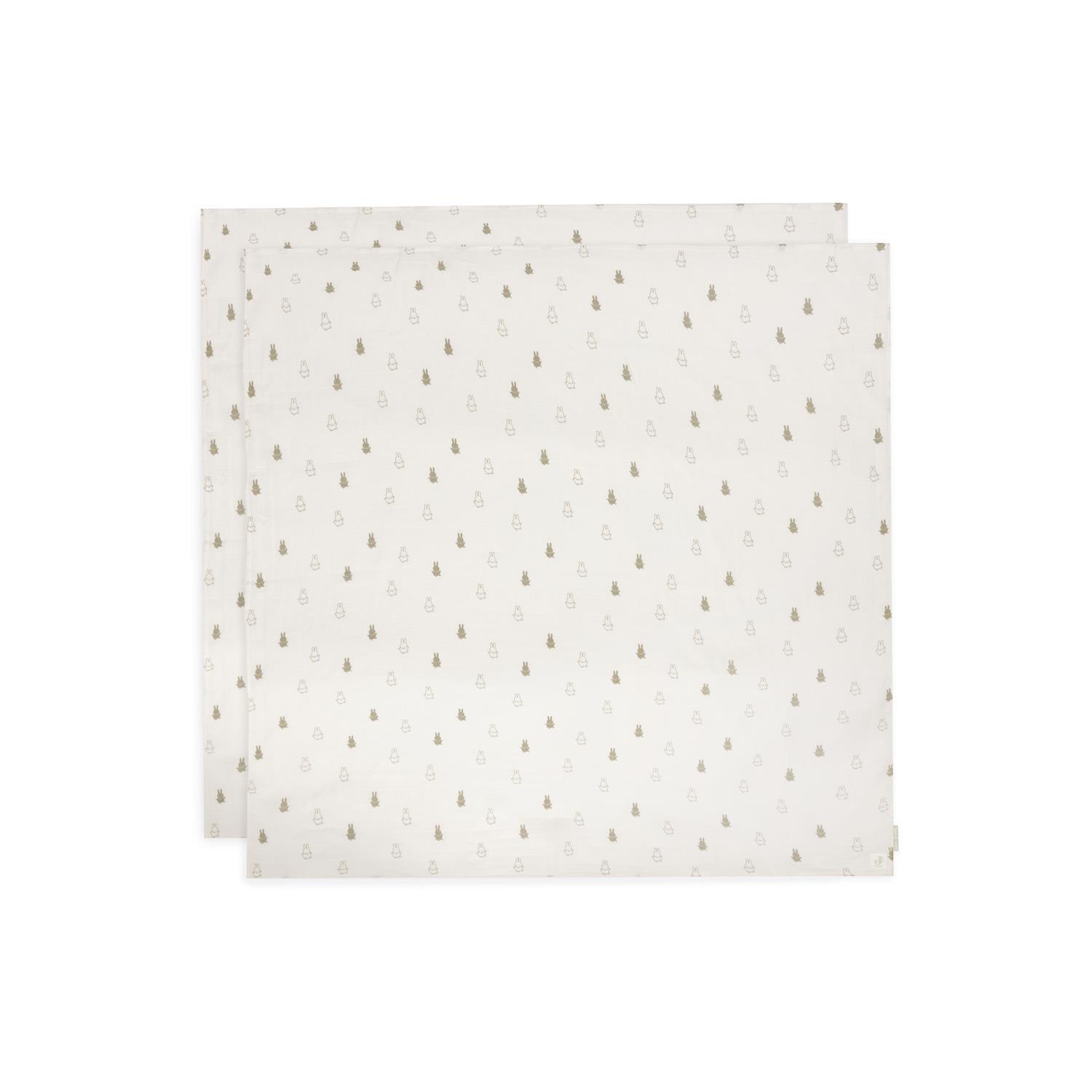 Jollein - Lot de 2 Langes gaze de coton large Miffy VERT Jollein
