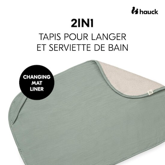 Hauck Surmatelas Pour matelas à langer Sage  Hauck Surmatelas Pour matelas à langer Sage