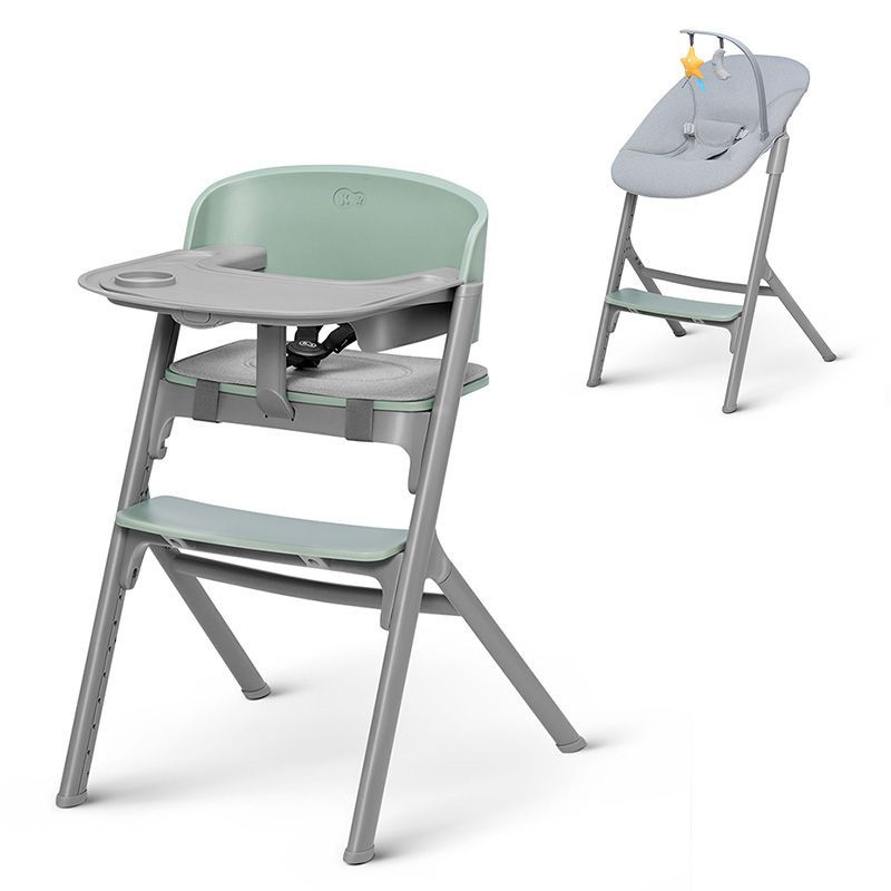 Chaise haute Livy avec transat Calmee VERT Kinderkraft