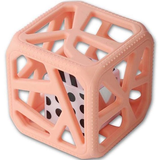 Malarkey kids Hochet cube de dentition Rose Pêche 