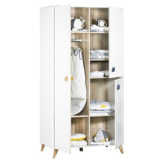 Sauthon Armoire 3 portes Oslo Boutons Gouttes D'Eau  Sauthon Armoire 3 portes Oslo Boutons Gouttes D'Eau