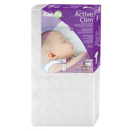 Kadolis Matelas Bébé Tencel Active Clim Blanc 60x120 cm