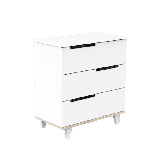 Sauthon Commode 3 tiroirs Baltic Blanc - Chêne Doré 