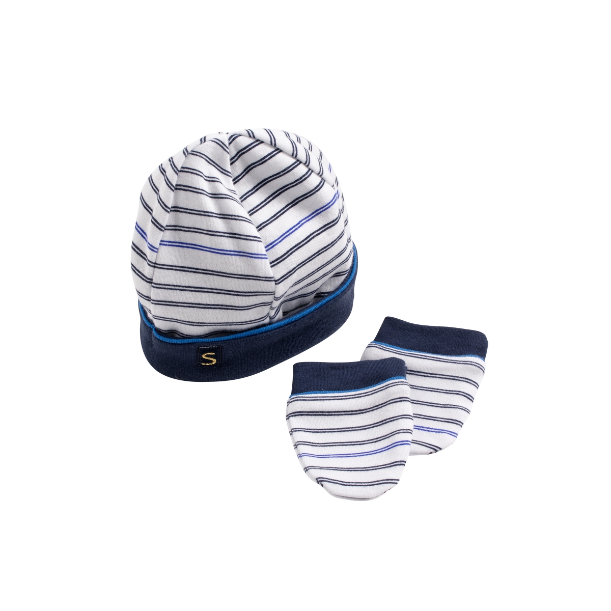 Sauthon - Bonnet et moufles Baby Sailor BLEU Sauthon