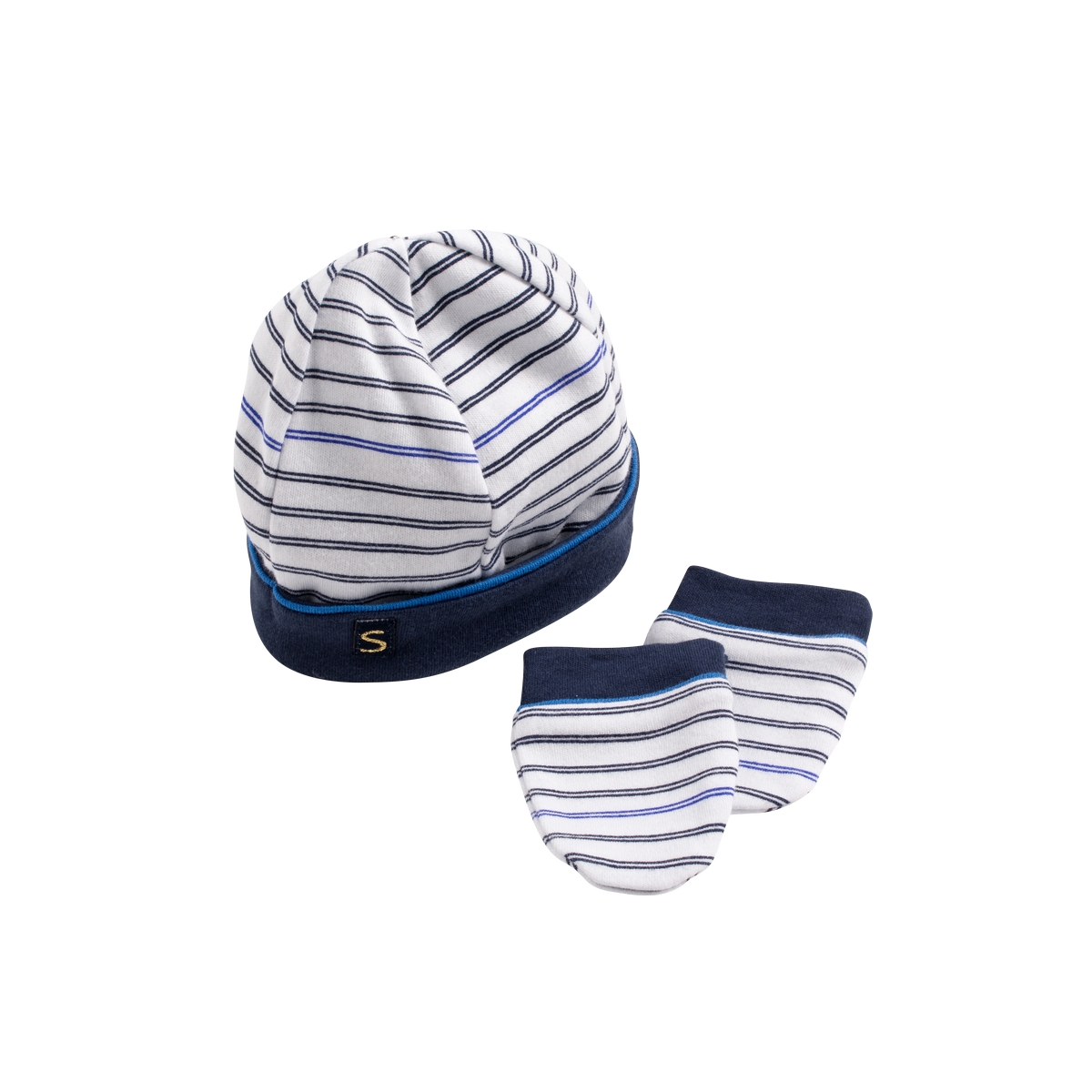 Bonnet et moufles Baby Sailor BLEU Sauthon