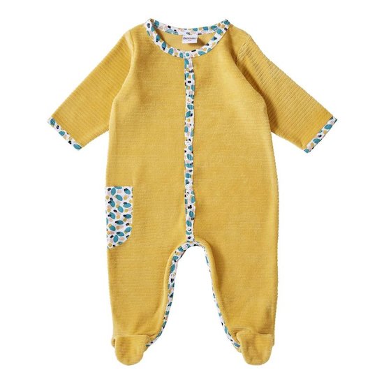 BB&Co Pyjama en velours Dors-bien Baby Pop Ocre / Imp. Multicolore 