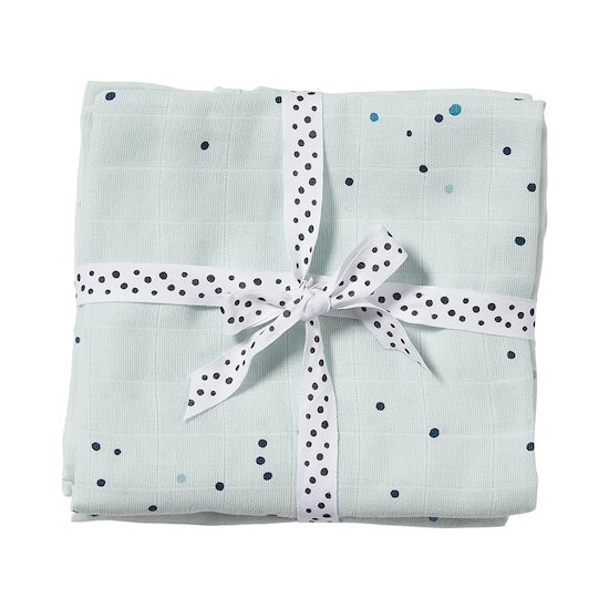 Done by Deer Lange set de 2 Dreamy dots Bleu 70x70 cm