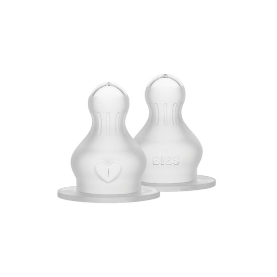 BIBS Tétines de Biberon Rond Silicone 2 Pack Débit Moyen Multicolore Débit moyen  BIBS Tétines de Biberon Rond Silicone 2 Pack Débit Moyen Multicolore Débit moyen