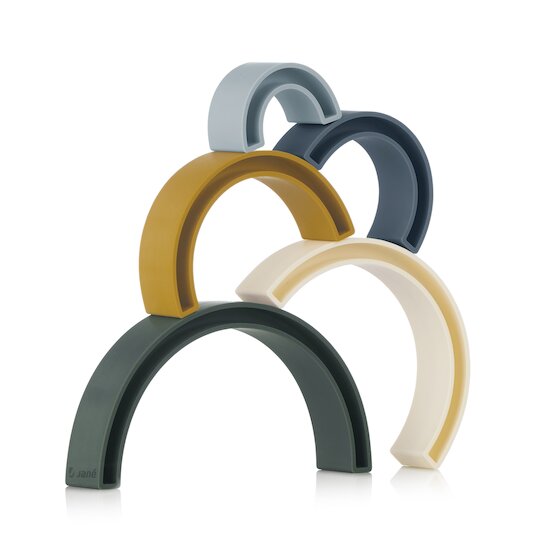 Jané Jouet en silicone empilable arc en ciel Tropic  Jané Jouet en silicone empilable arc en ciel Tropic
