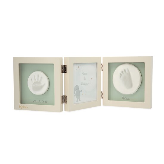 Cadeau naissance original : Kit empreintes bébé+ cadres en bois