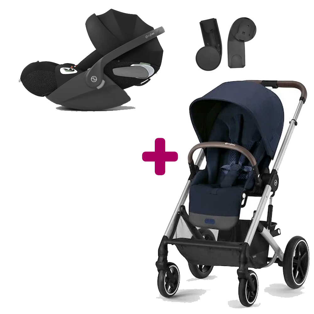 Pack poussette duo Balios S Lux ocean blue + coque cloud T i-size Sepia Black Cybex